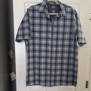 Croft & Barrow Navy and White Checkered Shirt